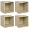 Muebles de TV 4uds madera contrachapada roble Sonoma 37x35x37cm 2