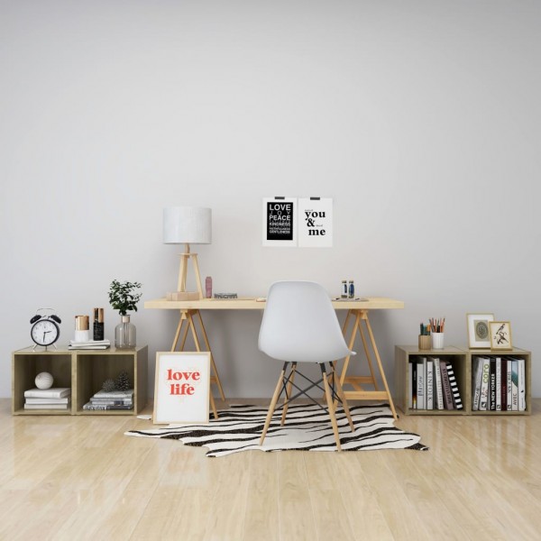 Muebles de TV 4uds madera contrachapada roble Sonoma 37x35x37cm M 3