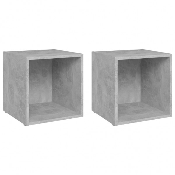 Mueble de TV 2uds madera contrachapada gris hormigón 37x35x37cm M 2