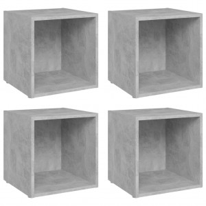 Mueble de TV 4uds madera contrachapada gris hormigón 37x35x37cm H