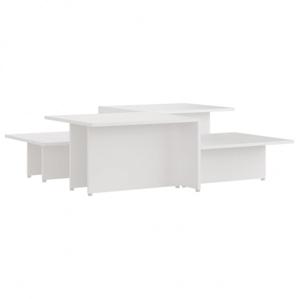 Mesa de centro 2 pzas madera contrachapada blanco 111.5x50x33cm M 2