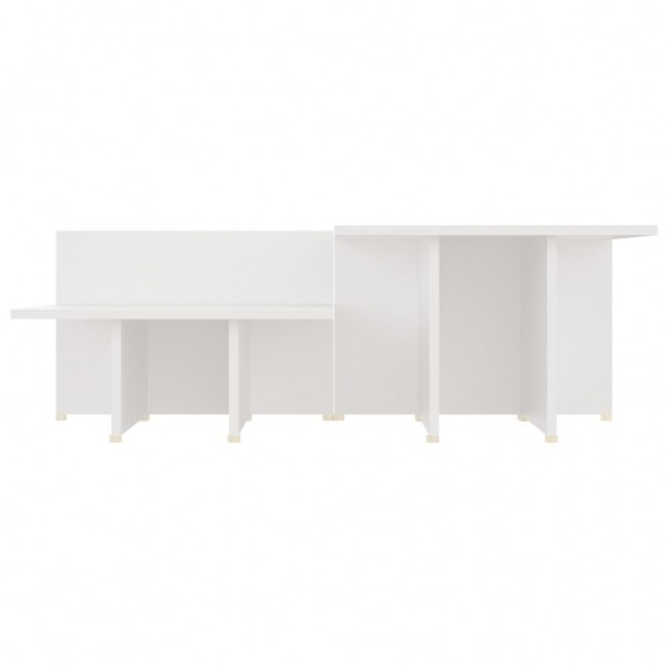 Mesa de centro 2 pzas madera contrachapada blanco 111.5x50x33cm M 5