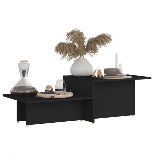 Mesa de centro de madera contrachapada negro 111.5x50x33 cm M 3