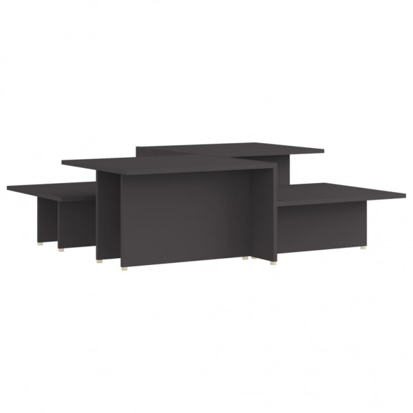 Mesa de centro 2 pzas madera contrachapada gris 111.5x50x33cm M 2