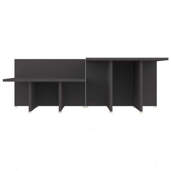 Mesa de centro 2 pzas madera contrachapada gris 111.5x50x33cm M 5