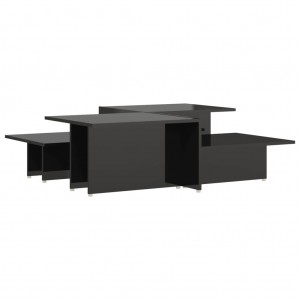 Mesa de centro 2 pzas madera contrachapada negro 111.5x50x33cm H