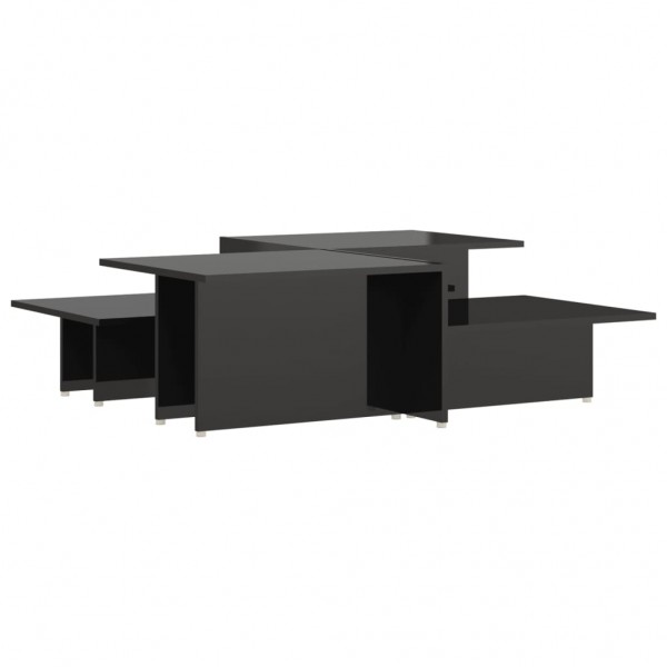 Mesa de centro 2 pzas madera contrachapada negro 111.5x50x33cm M 2