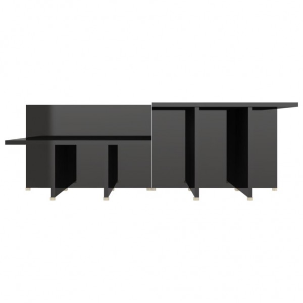 Mesa de centro 2 pzas madera contrachapada negro 111.5x50x33cm M 5