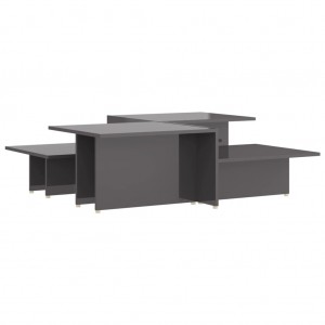 Mesa de centro 2 pzas madera contrachapada gris 111.5x50x33cm H