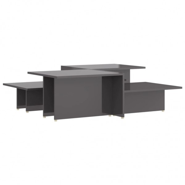 Mesa de centro 2 pzas madera contrachapada gris 111.5x50x33cm M 2
