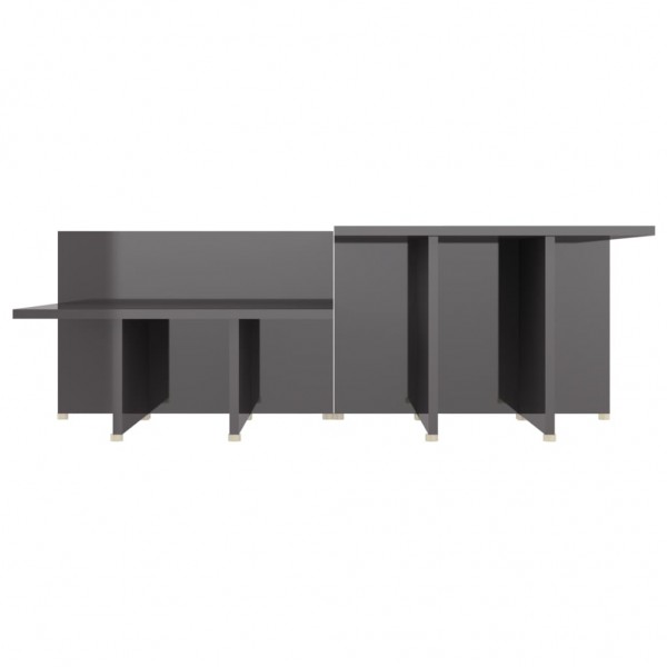 Mesa de centro 2 pzas madera contrachapada gris 111.5x50x33cm M 5