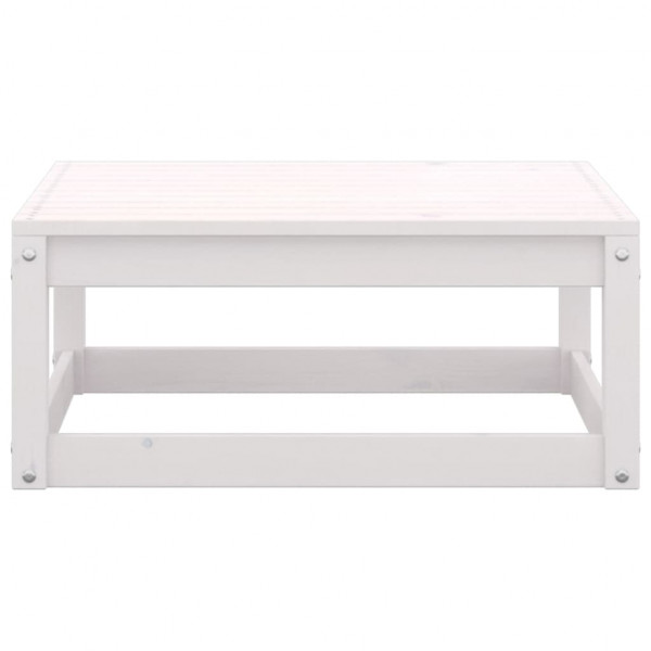 Apoio de pés p/ jardim c/ almofadões 2 pcs pinho maciço branco M 4