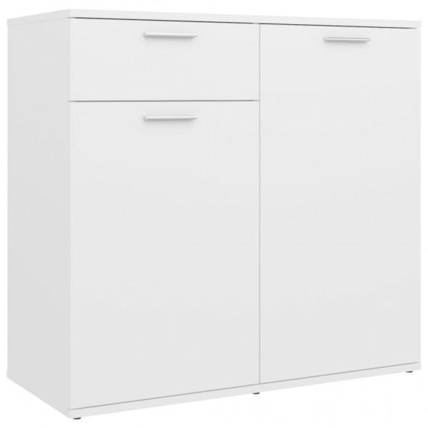 Aparador de madera contrachapada blanco 80x36x75 cm M 2