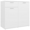 Aparador de madera contrachapada blanco 80x36x75 cm 2