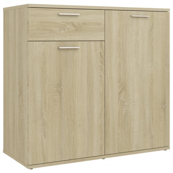 Aparador de madera contrachapada color roble Sonoma 80x36x75 cm M 2
