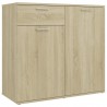 Aparador de madera contrachapada color roble Sonoma 80x36x75 cm 2