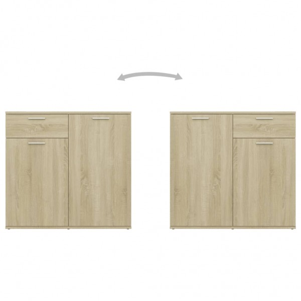 Aparador de madera contrachapada color roble Sonoma 80x36x75 cm M 5