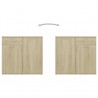 Aparador de madera contrachapada color roble Sonoma 80x36x75 cm 5