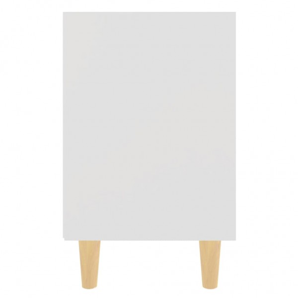 Mesa de cabeceira c/ pernas em madeira maciça 40x30x50cm branco M 5