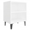 Mesa de cabeceira com pernas em metal 40x30x50 cm branco 2
