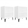 Mesitas de noche con patas de metal 2 uds blanco 40x30x50 cm 2
