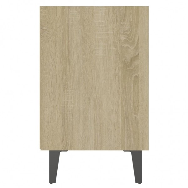 Mesa de cabeceira c/ pernas em metal 40x30x50cm carvalho sonoma M 5