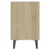 Mesa de cabeceira c/ pernas em metal 40x30x50cm carvalho sonoma 5