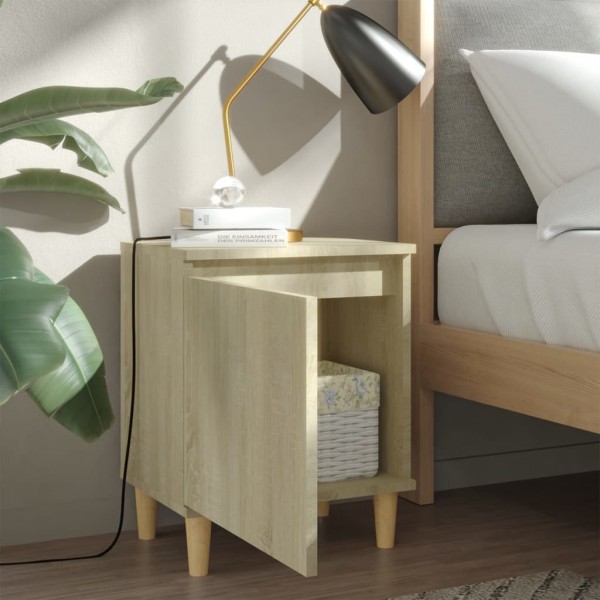 Mesitas de noche 2 uds con patas madera roble Sonoma 40x30x50cm M 3