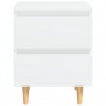 Mesa de cabeceira c/ pernas de pinho maciço 40x35x50 cm branco 4