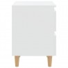 Mesa de cabeceira c/ pernas de pinho maciço 40x35x50 cm branco 5