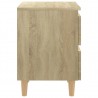 Mesa de cabeceira c/ pernas de pinho 40x35x50cm carvalho sonoma 4