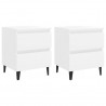 Mesas de cabeceira 2 pcs 40x35x50cm derivados de madeira branco 1