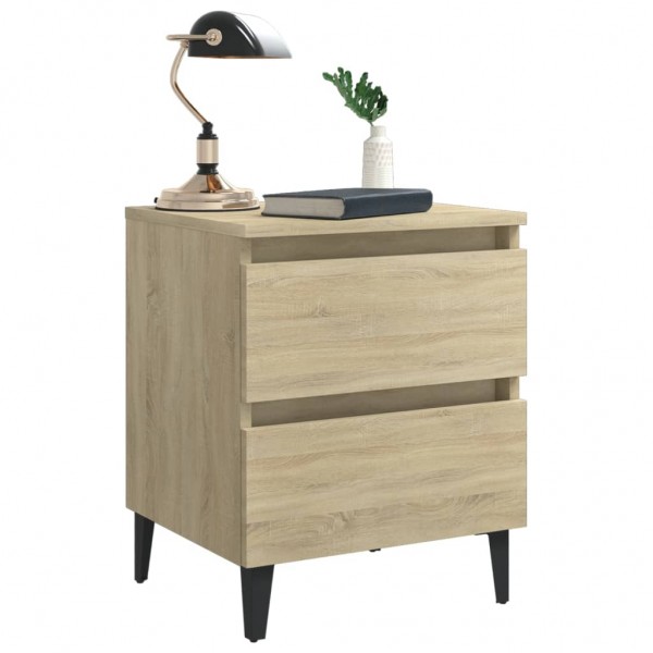 Mesita de noche madera contrachapada roble Sonoma 40x35x50 cm M 3