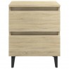 Mesita de noche madera contrachapada roble Sonoma 40x35x50 cm 4