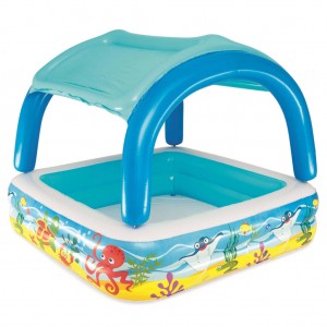 Bestway Piscina de juegos con toldo azul 140x140x114 cm 52192 H
