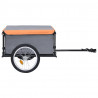 Remolque de carga para bicicletas gris y naranja 65 kg 3