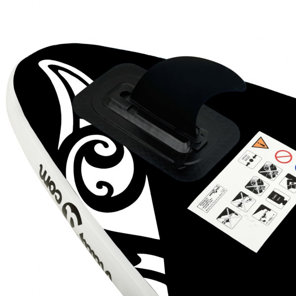 Juego de tabla de paddle surf hinchable negro 305x76x15 cm M 5