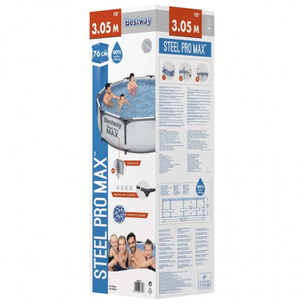 Bestway Piscina de acero Pro MAX 305x76 cm M 2