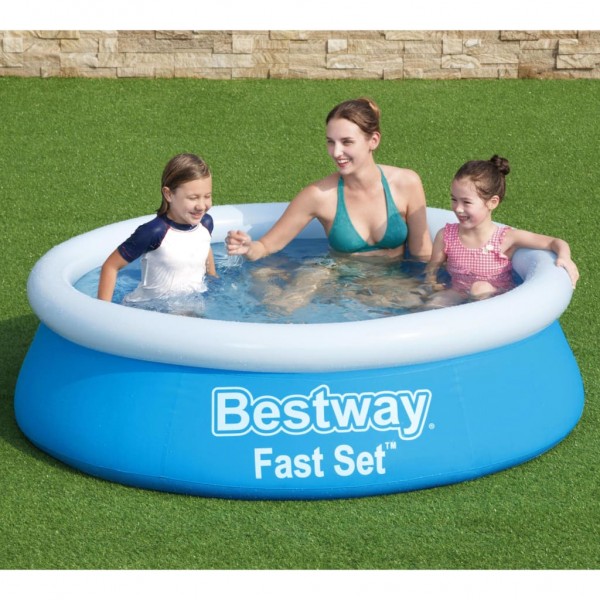 Bestway Piscina hinchable Fast Set redonda azul 183x51 cm D