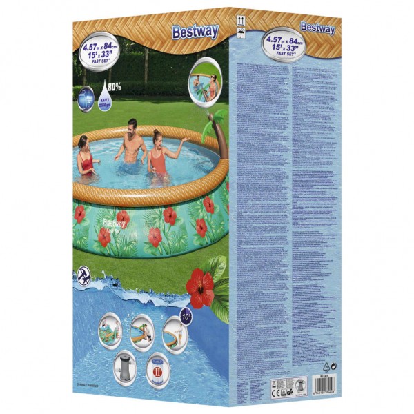 Bestway Juego de piscina inflable Paradise Palms Fast Set 457x84 cm M 3