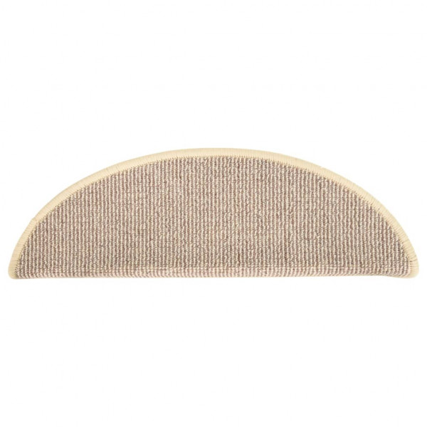 Alfombras de peldaño escalera 15 uds blanco y marrón 56x17x3 cm M 5