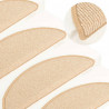 Tapete/carpete para degraus 15 pcs 65x21x4 cm cor creme 1