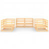 6 pcs conjunto lounge de jardim pinho maciço 2