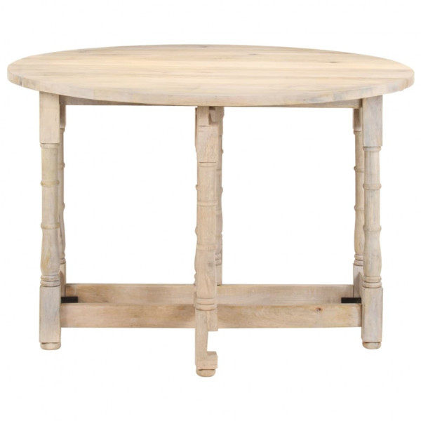 Mesa de comedor redonda de madera maciza de mango 110x76 cm M 3