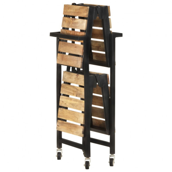 Carrito de cocina de madera maciza de mango 87x36x81 cm M 5
