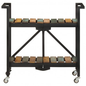 Carrito de cocina de madera maciza reciclada 87x36x81 cm H