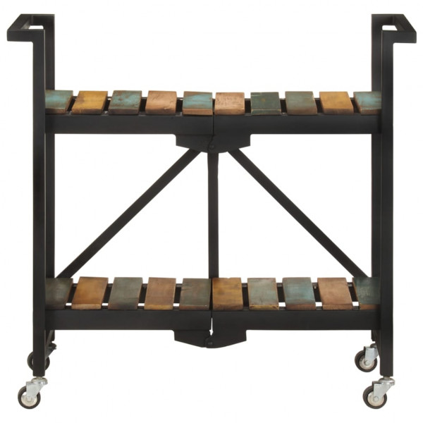 Carrito de cocina de madera maciza reciclada 87x36x81 cm M 2