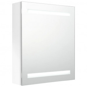 Armario de baño con espejo LED blanco brillante 50x14x60 cm H