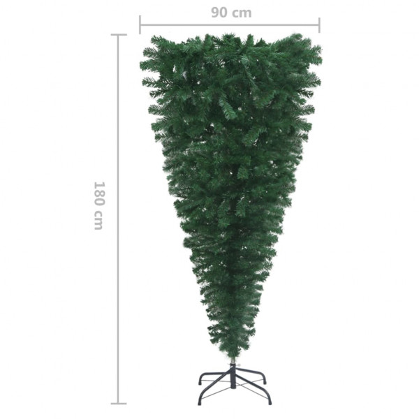 Árbol de Navidad artificial invertido con soporte verde 180 cm M 5