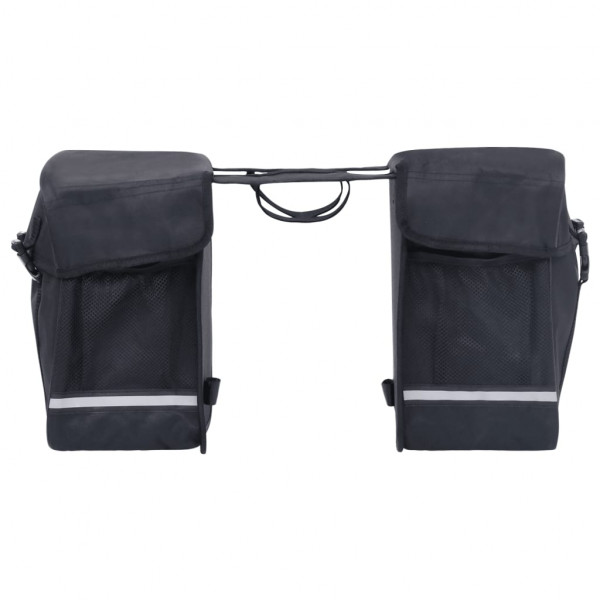 Bolsa doble para bicicleta alforja impermeable 35 L negra M 2